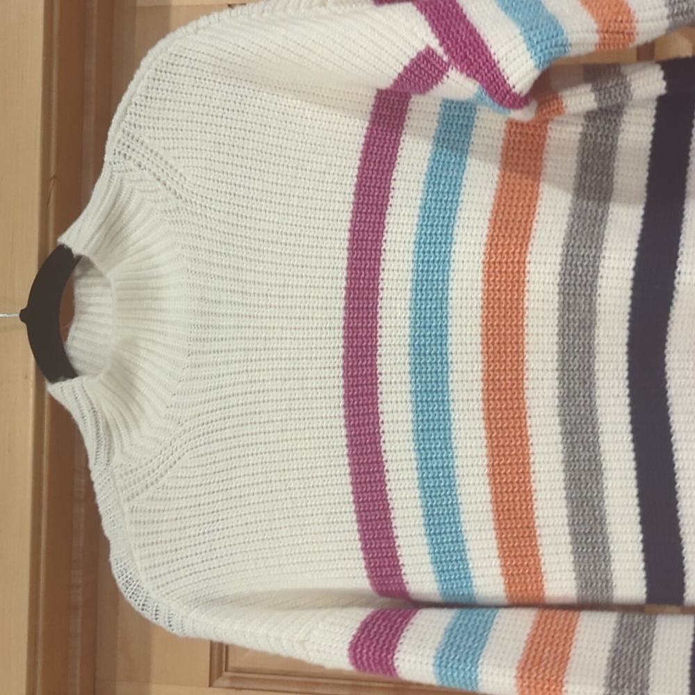 St johns bay mock neck striped sweater